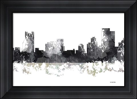 Framed Pittsburgh Pennsylvania BW 1 Print