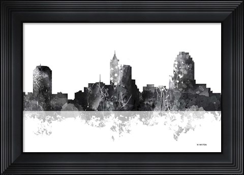 Framed Raleigh North Carolina Skyline BG 1 Print