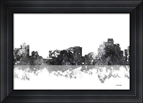 Framed Reno Nevada Skyline BG 1 Print