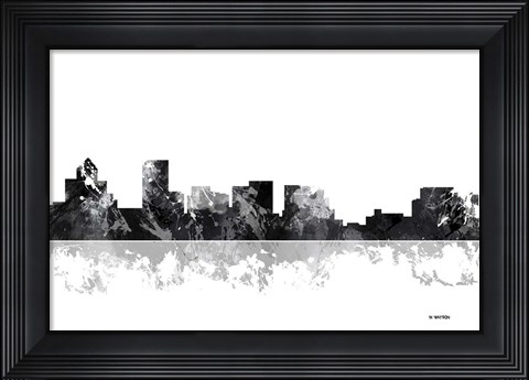 Framed Salem Oregon Skyline BG 1 Print