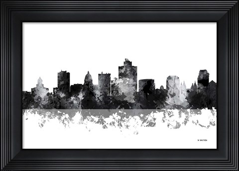Framed Salt Lake City Utah Skyline BG 1 Print