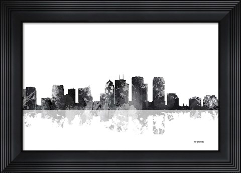 Framed Tampa Florida Skyline BG 1 Print