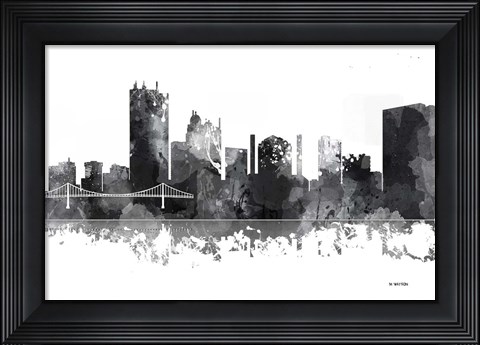 Framed Toledo Ohio Skyline BG 1 Print