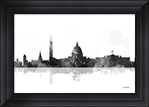 Framed Washington DC Skyline BG 1 Print