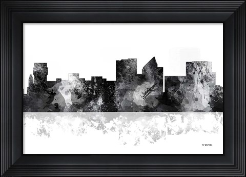 Framed Wichita Kansas Skyline BG 1 Print