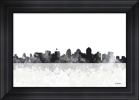 Framed San Diego California Skyline Print