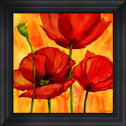 Framed Coquelicots III Print