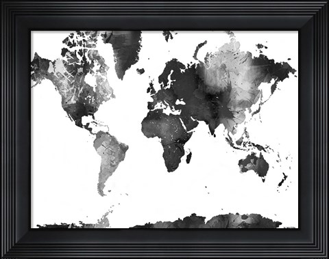 Framed World Map BG 1 Print