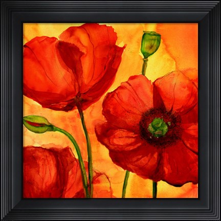 Framed Coquelicots II Print