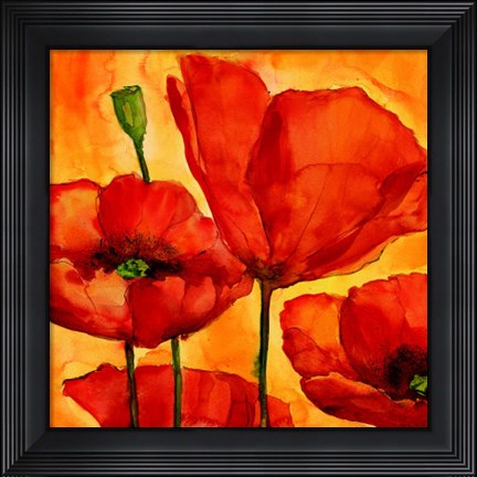 Framed Coquelicots I Print