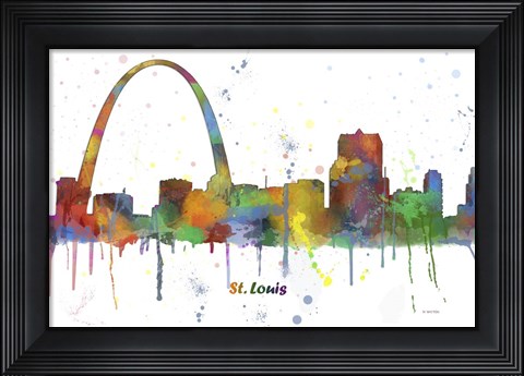 Framed Gateway Arch St Loius Missouri Skyline Multi Colored 1 Print