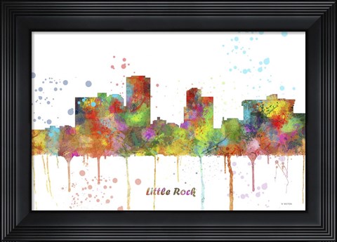 Framed Little Rock Arkansas Skyline Multi Colored 1 Print