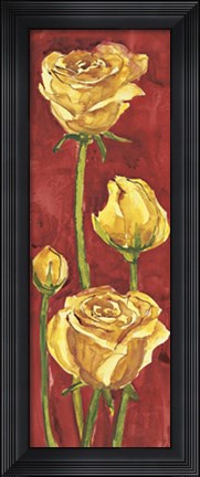 Framed Rose in Rosso Print