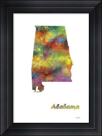 Framed Alabama State Map 1 Print