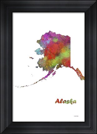 Framed Alaska State Map 1 Print