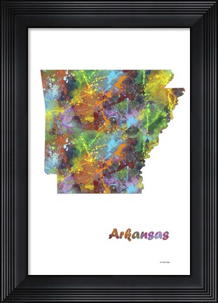 Framed Arkansas State Map 1 Print