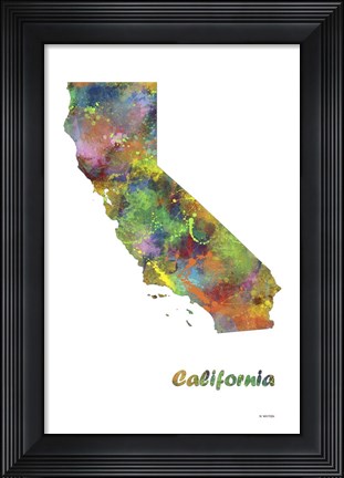 Framed California State Map 1 Print