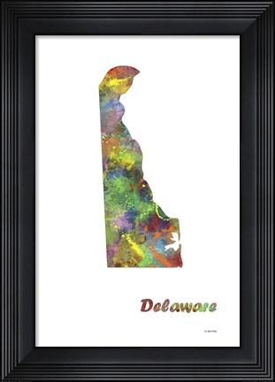 Framed Delaware State Map 1 Print