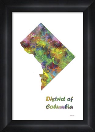 Framed District of Columbia State Map 1 Print