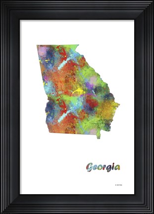 Framed Georgia State Map 1 Print