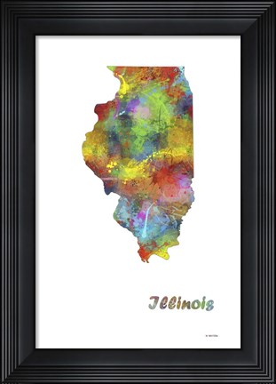 Framed Illinois State Map 1 Print