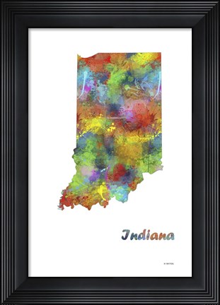 Framed Indiana State Map 1 Print