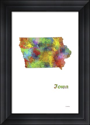 Framed Iowa State Map 1 Print