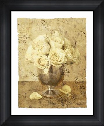 Framed Golden Roses I Print