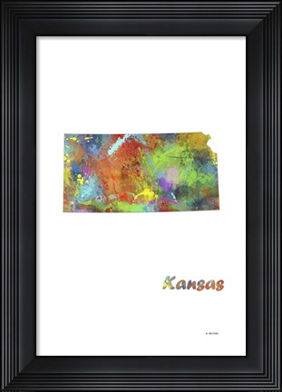 Framed Kansas State Map 1 Print