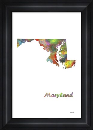 Framed Maryland State Map 1 Print
