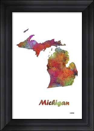 Framed Michigan State Map 1 Print