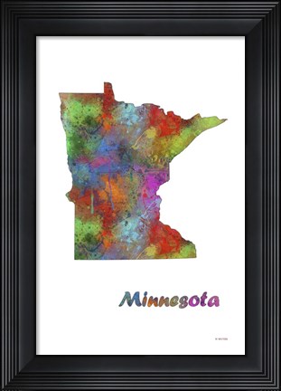 Framed Minnesota State Map 1 Print