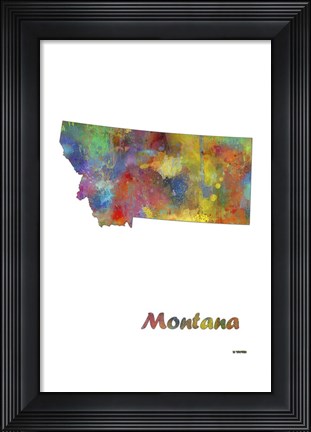 Framed Montana State Map 1 Print