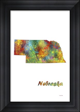 Framed Nebraska  State Map 1 Print