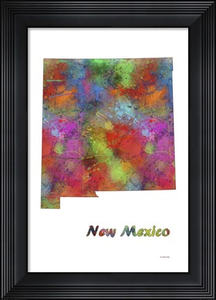 Framed New Mexico State Map 1 Print