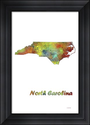Framed North Carolina  State Map 1 Print
