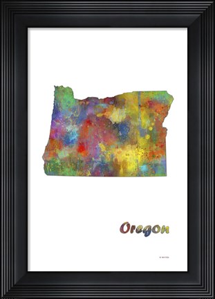 Framed Oregon State Map 1 Print