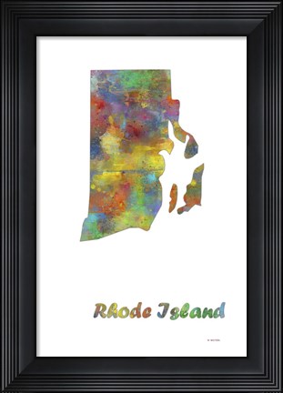 Framed Rhode Island State Map 1 Print