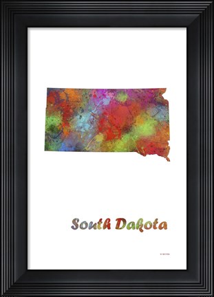 Framed South Dakota State Map 1 Print