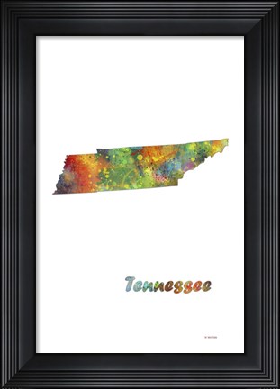 Framed Tennessee State Map 1 Print