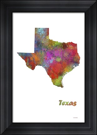 Framed Texas State Map 1 Print
