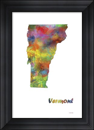 Framed Vermont State Map 1 Print