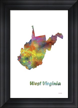 Framed West Virginia State Map 1 Print