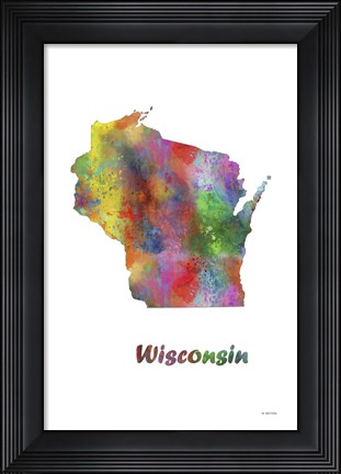 Framed Wisconsin State Map 1 Print