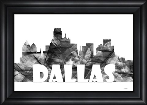 Framed Dallas Texas Skyline BG 2 Print