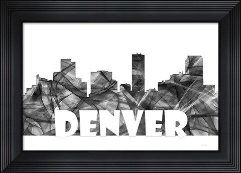 Framed Denver Colorado Skyline BG 2 Print