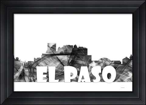 Framed El Paso Texas Skyline BG 2 Print