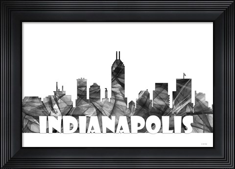 Framed Indianapolis Indiana Skyline BG 2 Print