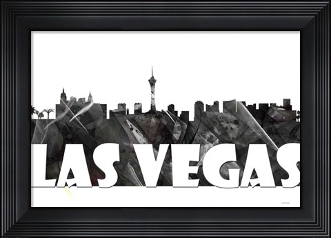 Framed Las Vegas Nevada Skyline BG 2 Print