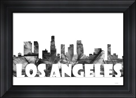 Framed Los Angeles California Skyline BG 2 Print